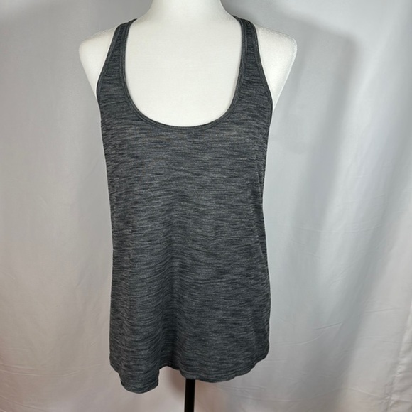 Lululemon Heather Grey Runched Back Racerback Tank Top - Picture 1 of 7